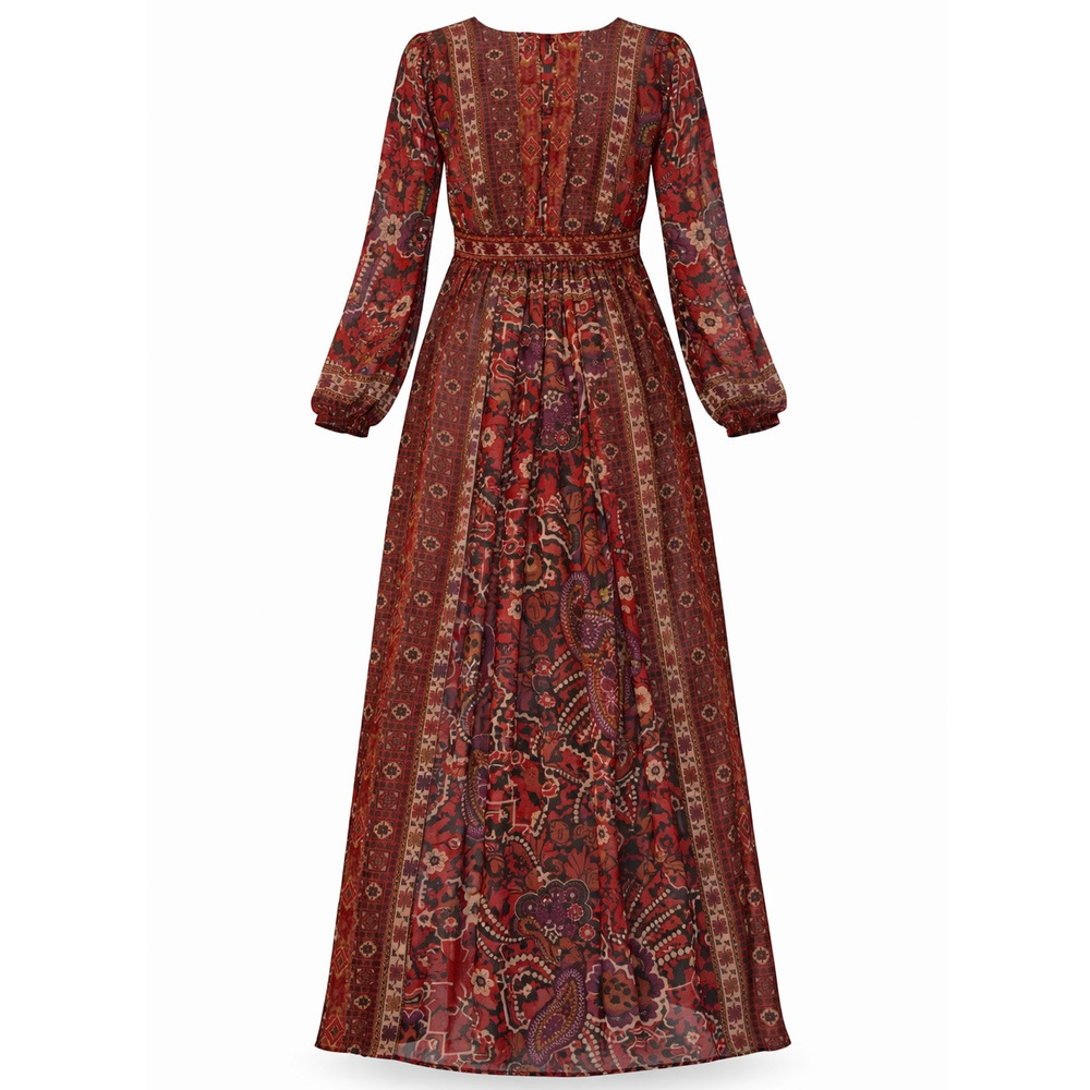 Ranna Gill Boho Floral Maxi Dress Size 0 - Picture 3 of 8